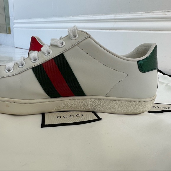 Gucci White Leather Ace Sneakers - Picture 4 of 10